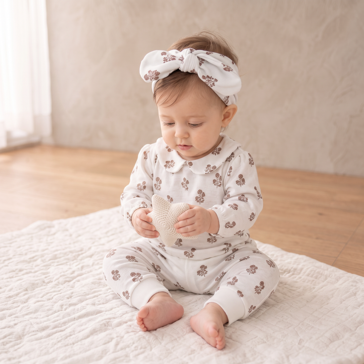 Organic Ruffle Collar Onesie & Pants Set for Babies – Loom