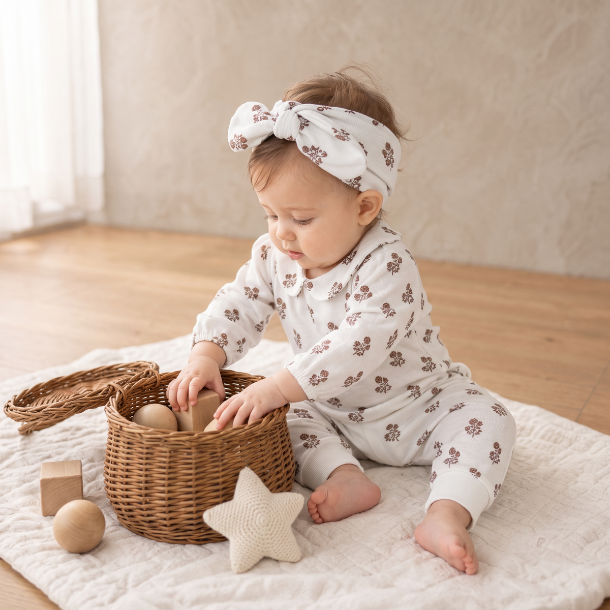 Organic Ruffle Collar Onesie & Pants Set for Babies – Loom