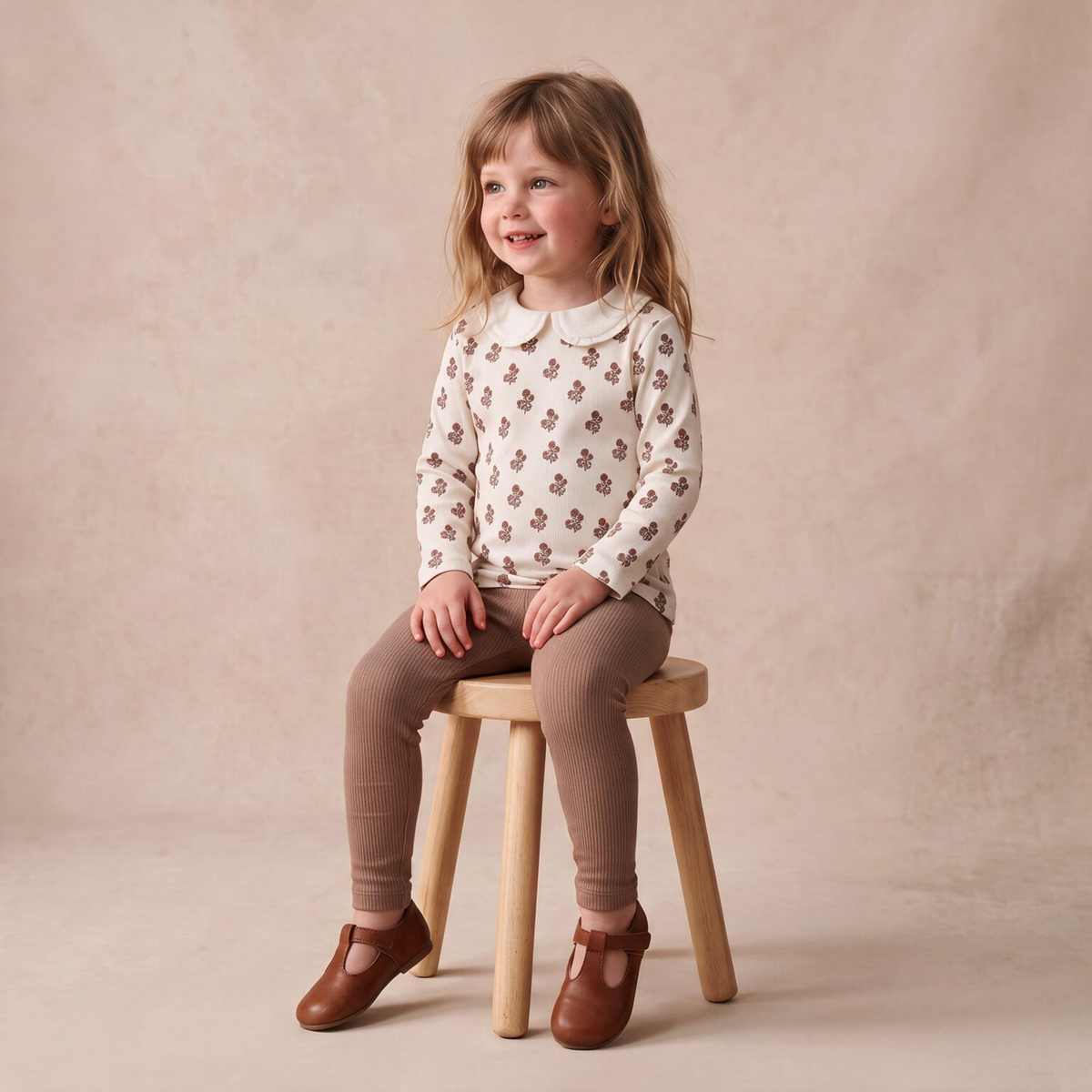 Organic Cotton Ruffle Collar Top & Leggings Set for Babies & Toddlers – Loom
