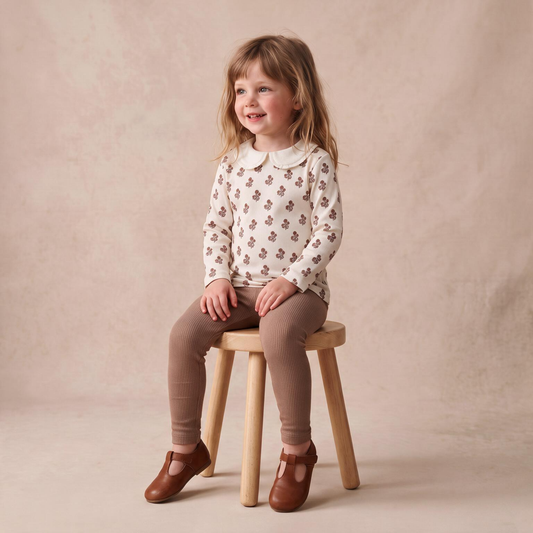 Organic Cotton Ruffle Collar Top & Leggings Set for Babies & Toddlers – Loom