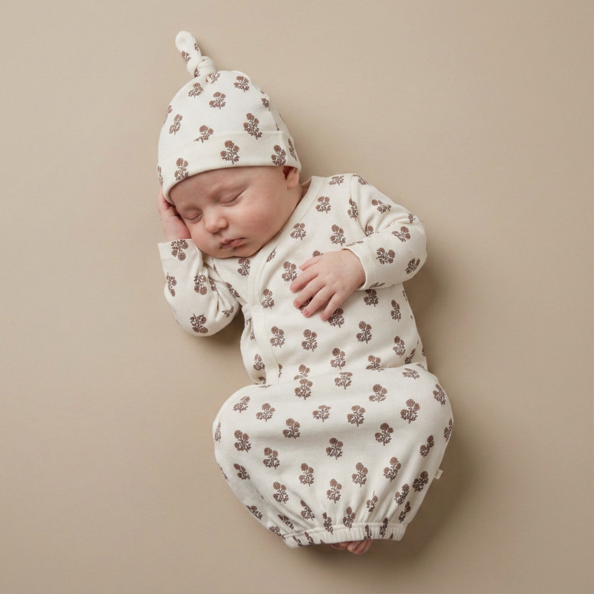 Organic Cotton Kimono Newborn Sleep Gown & Hat Set – Loom