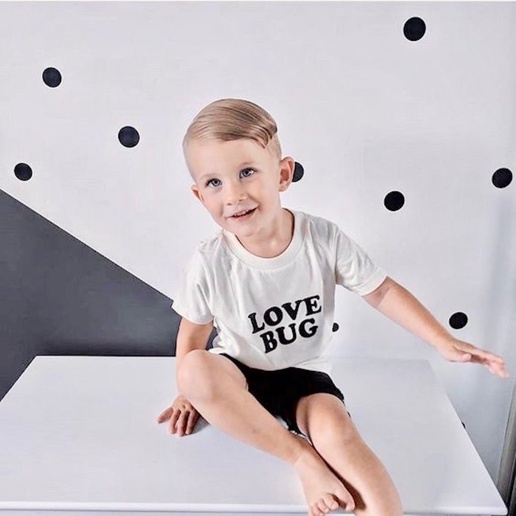 Love Bug Organic Cotton Kids T-Shirt – Short Sleeve, 2T–6T