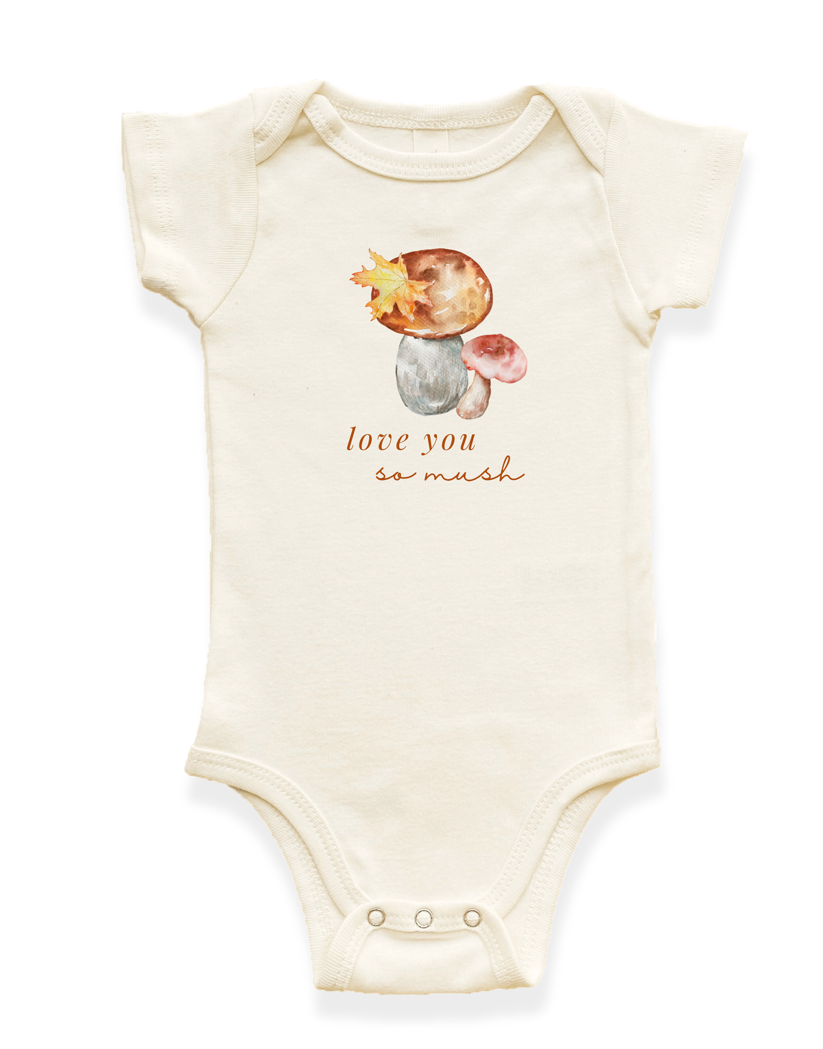 Love You So Mush Organic Cotton Baby Bodysuit – Short Sleeve, 0–18M