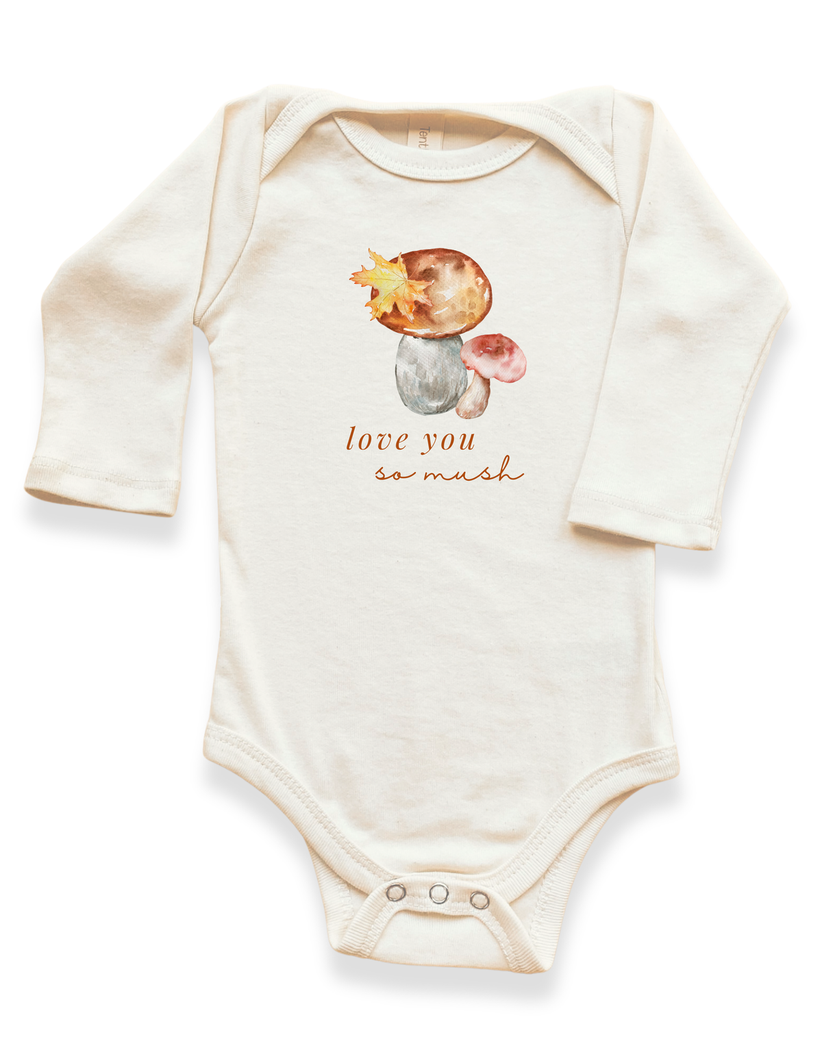 Love You So Mush Organic Cotton Baby Bodysuit – Long Sleeve, 0–18M