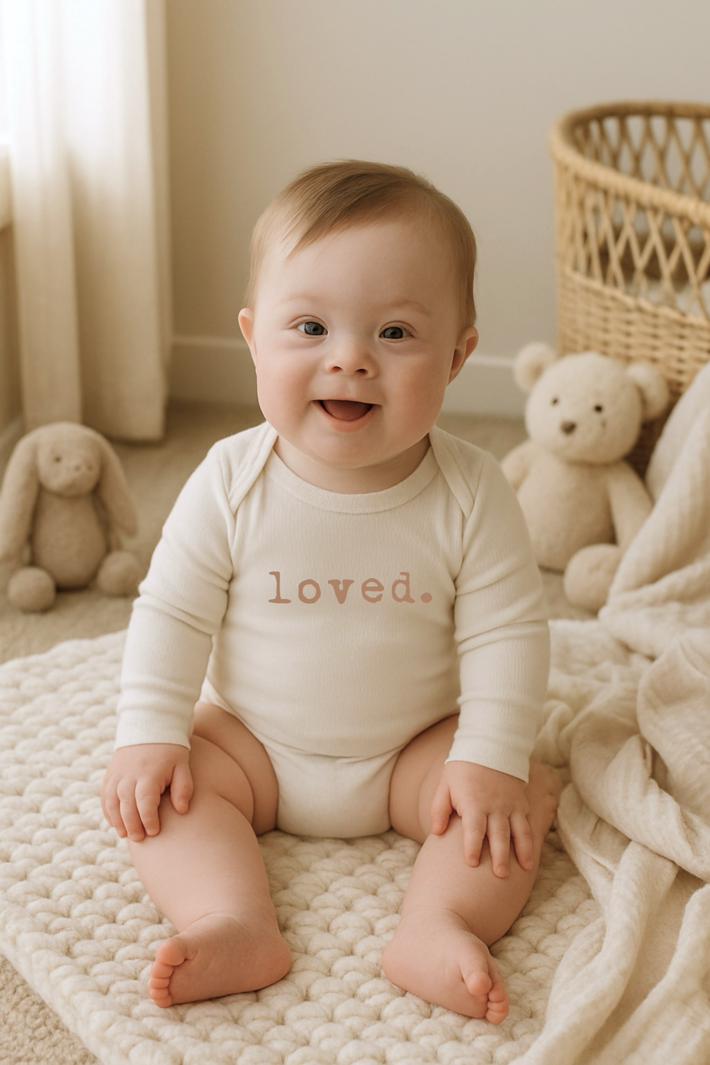 Loved Clay Organic Cotton Baby Bodysuit – Long Sleeve, 0–24M