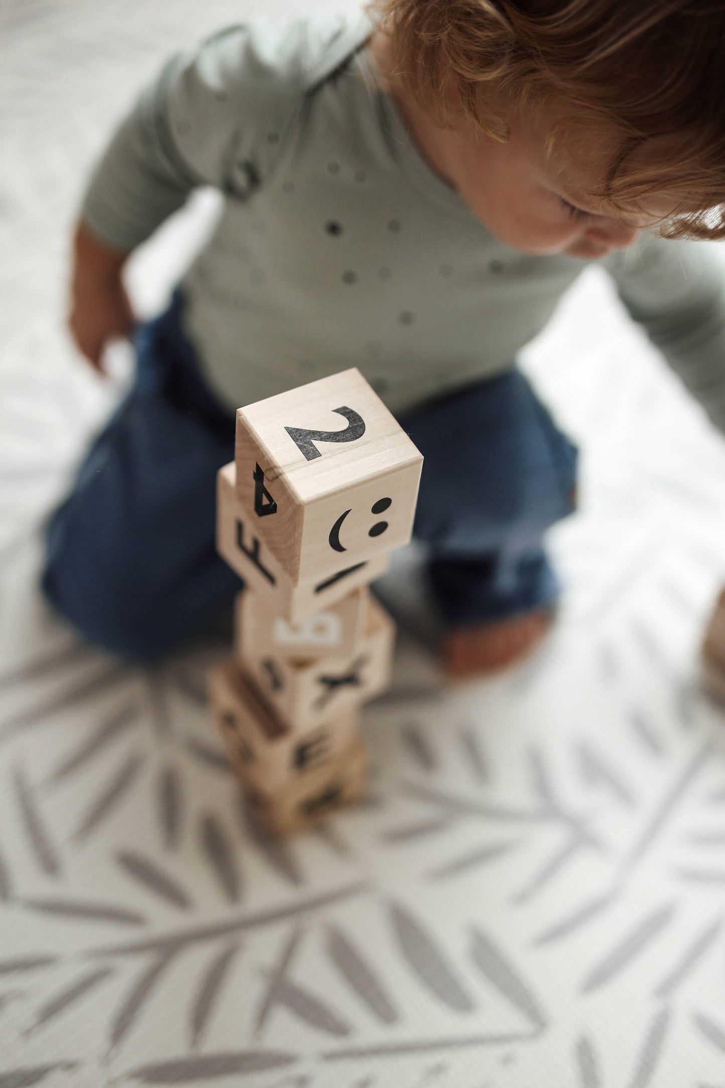 Wooden Math Blocks in White - Wood