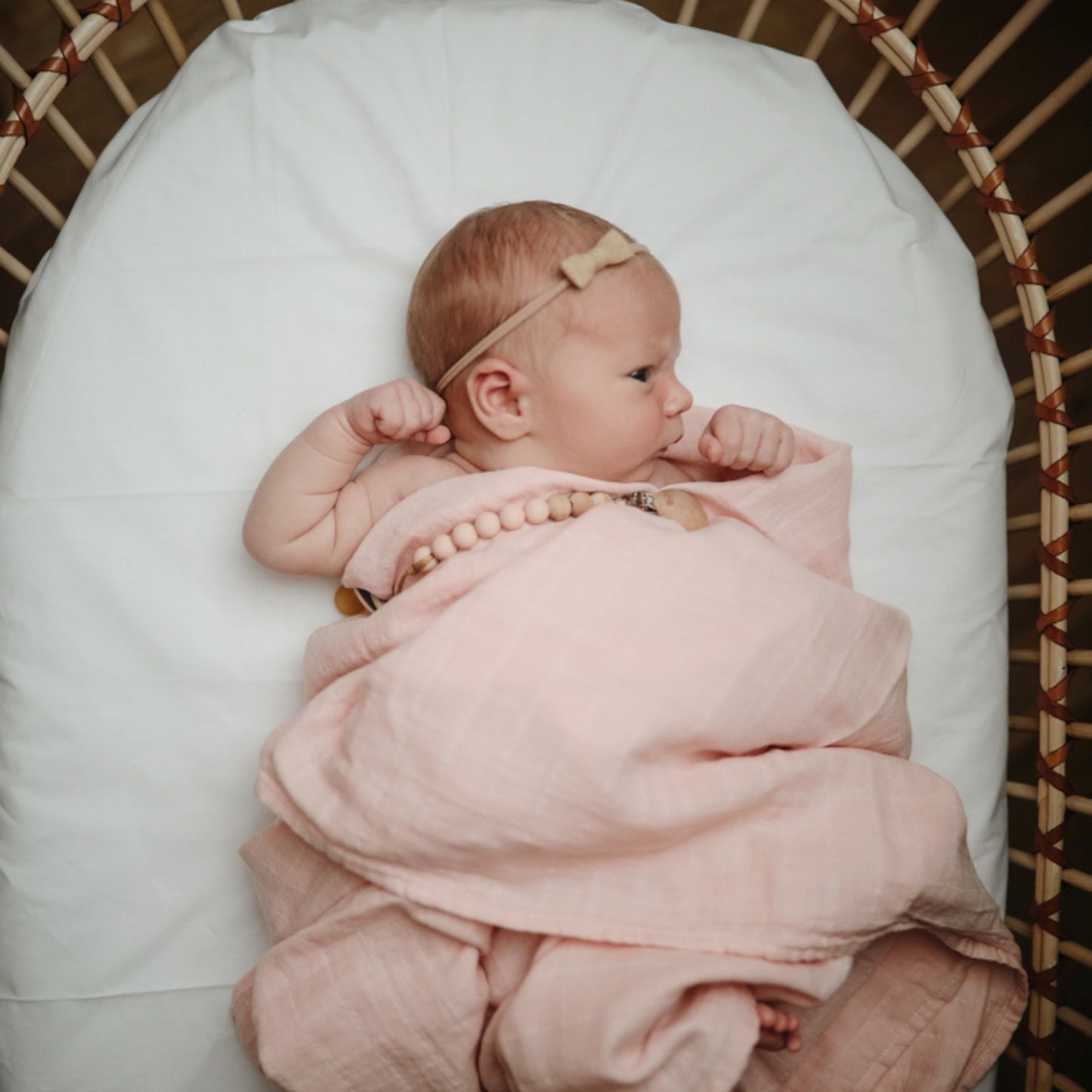Mushie Organic Cotton Muslin Swaddle Blanket