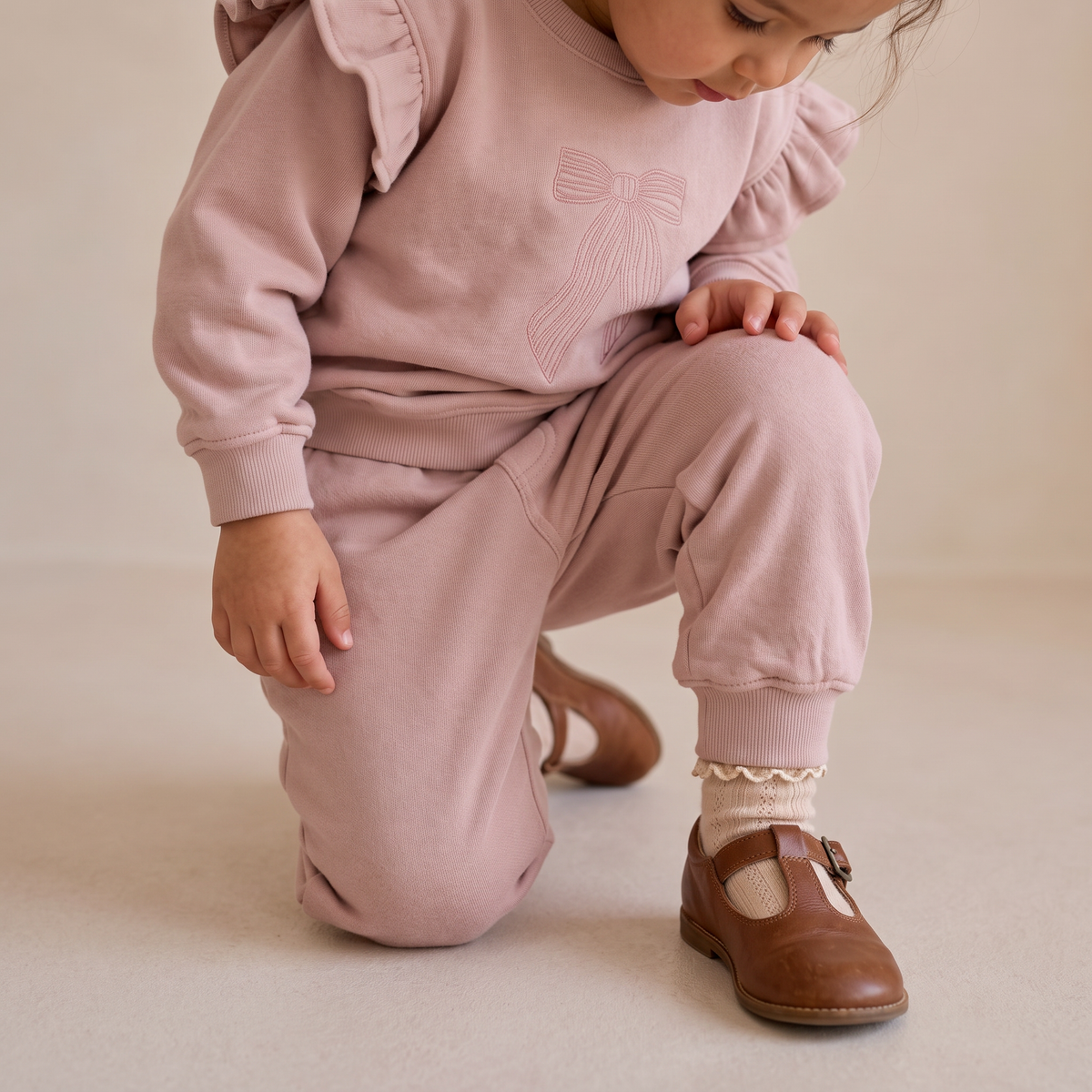 Organic Fleece Jogger Pants for Babies & Toddlers – Dusty Rose