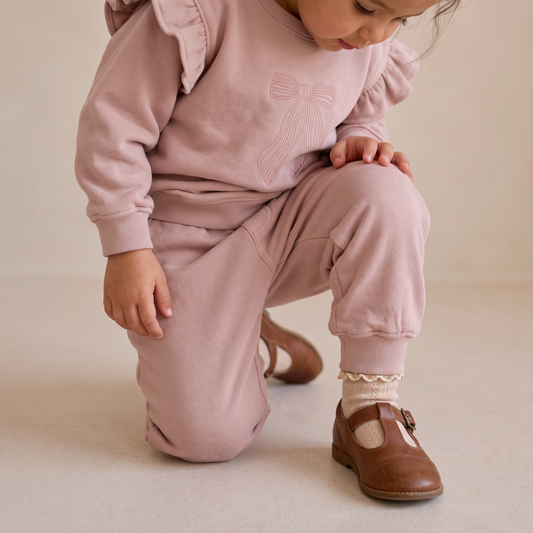 Organic Fleece Jogger Pants for Babies & Toddlers – Dusty Rose