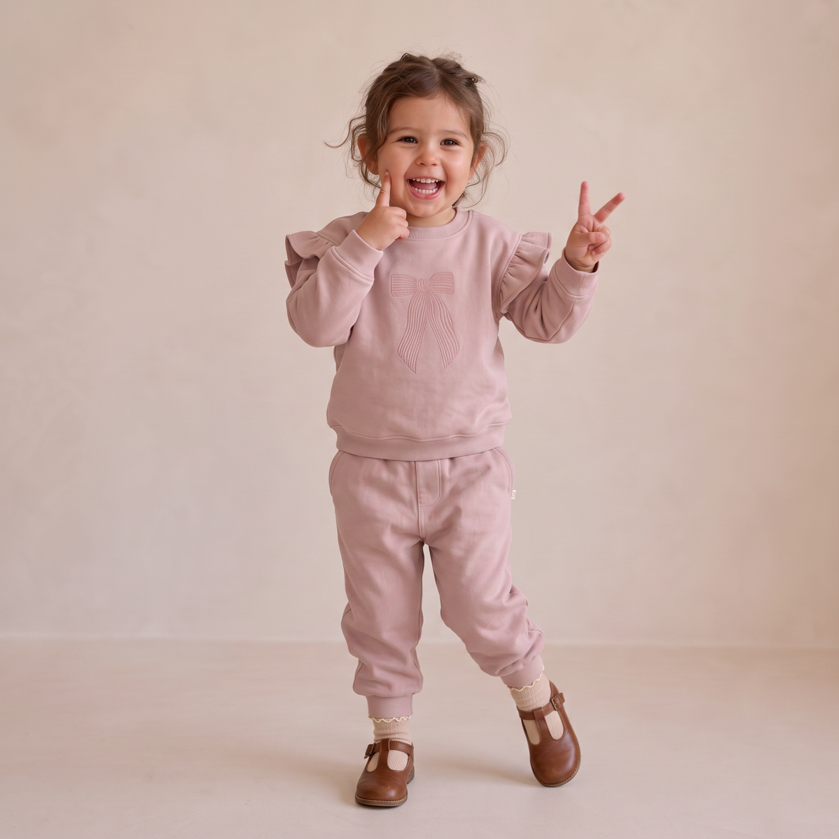 Organic Fleece Jogger Pants for Babies & Toddlers – Dusty Rose