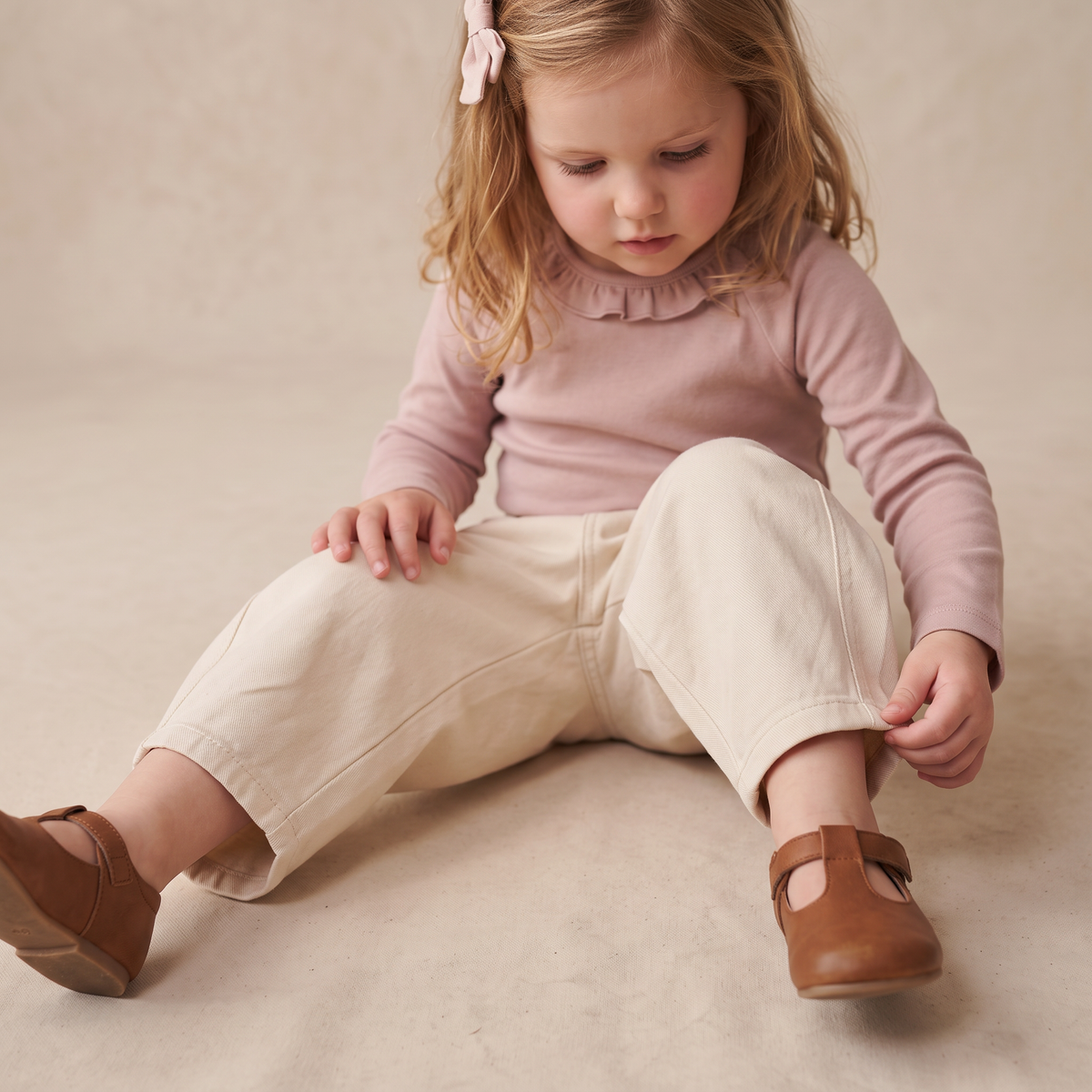 Organic Cotton Twill Barrel Pants for Babies & Toddlers – Oat