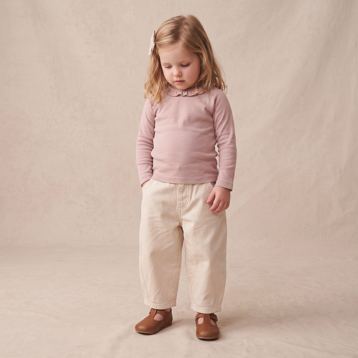 Organic Cotton Twill Barrel Pants for Babies & Toddlers – Oat
