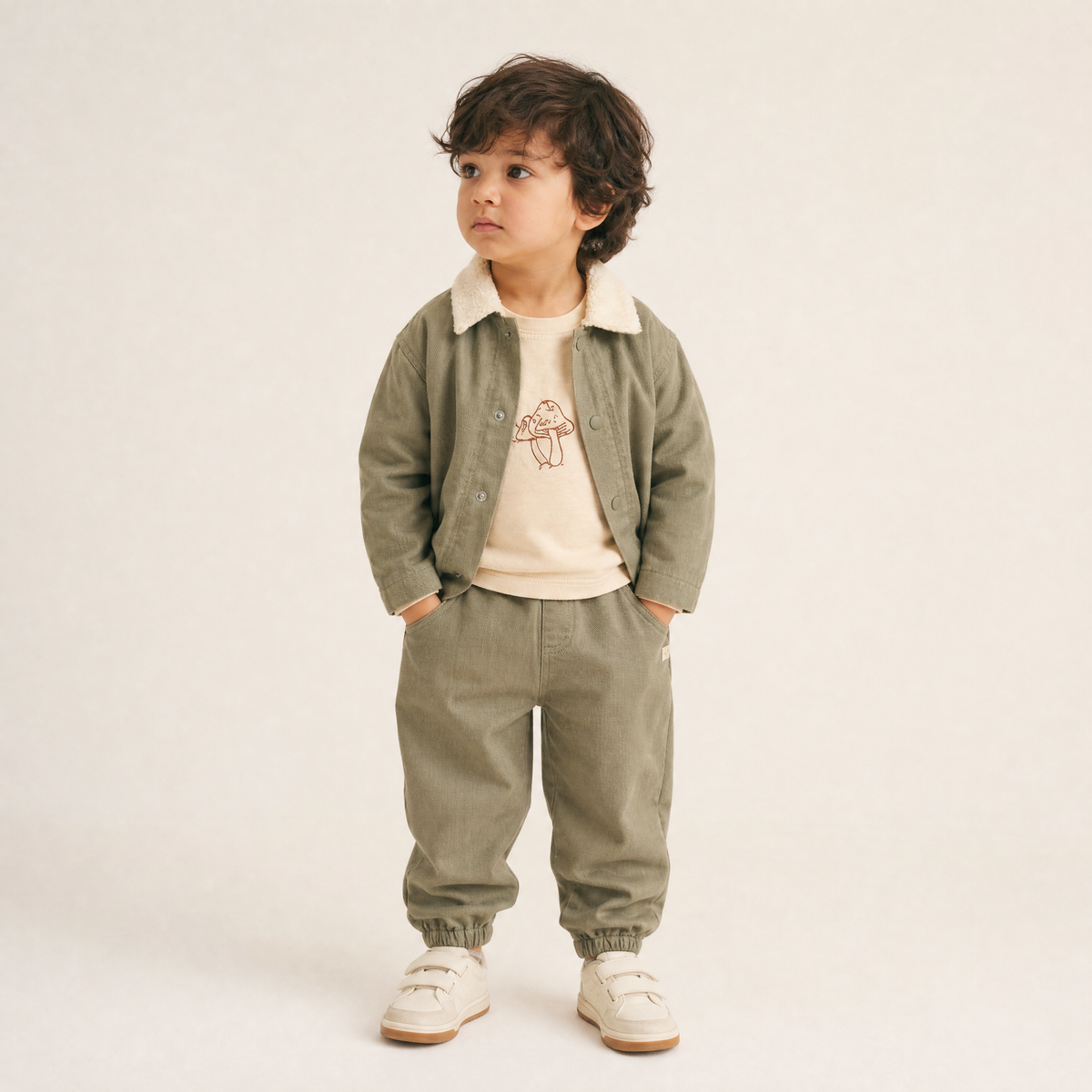 Organic Cotton Twill Jogger Pants for Babies & Toddlers – Olive
