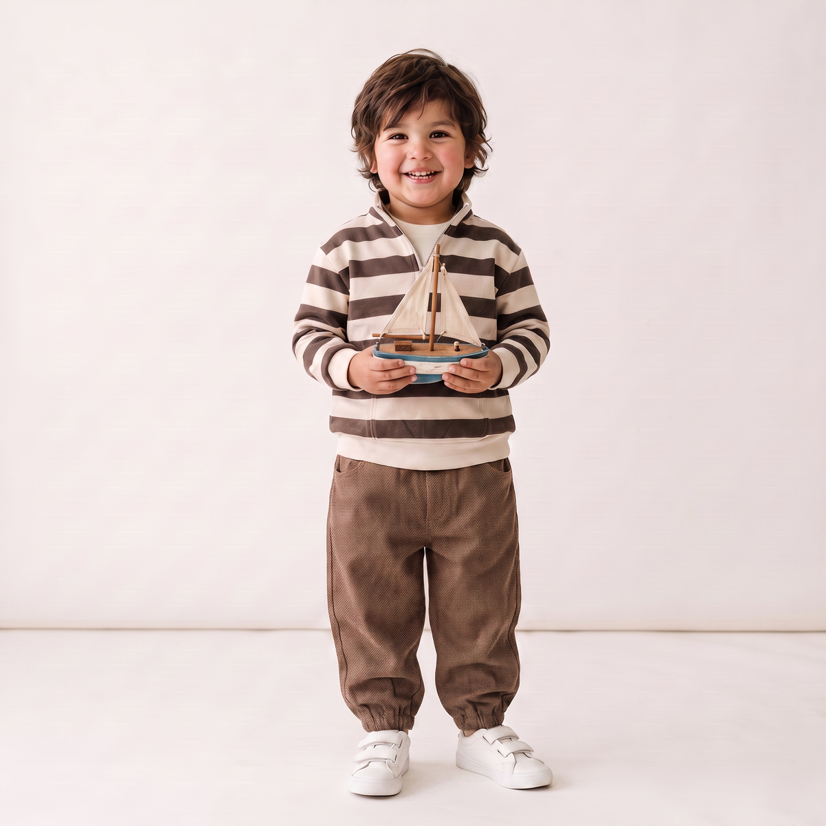 Organic Cotton Twill Jogger Pants for Babies & Toddlers – Brown