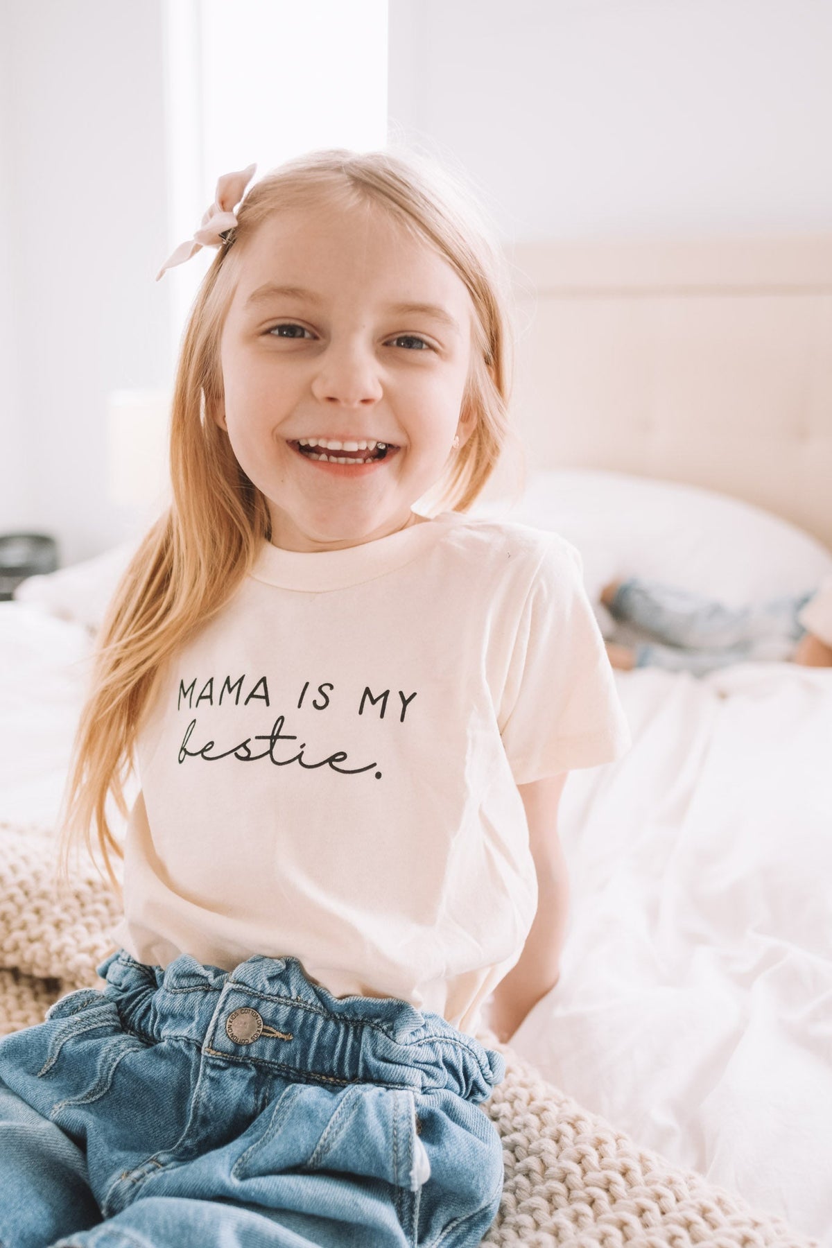 Mama Is My Bestie Organic Cotton Kids T-Shirt – Short Sleeve, 2T–6T