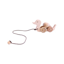 Load image into Gallery viewer, Wooden Duck Pull Toy for Toddlers, Rolling Wheels and Rotating Egg
