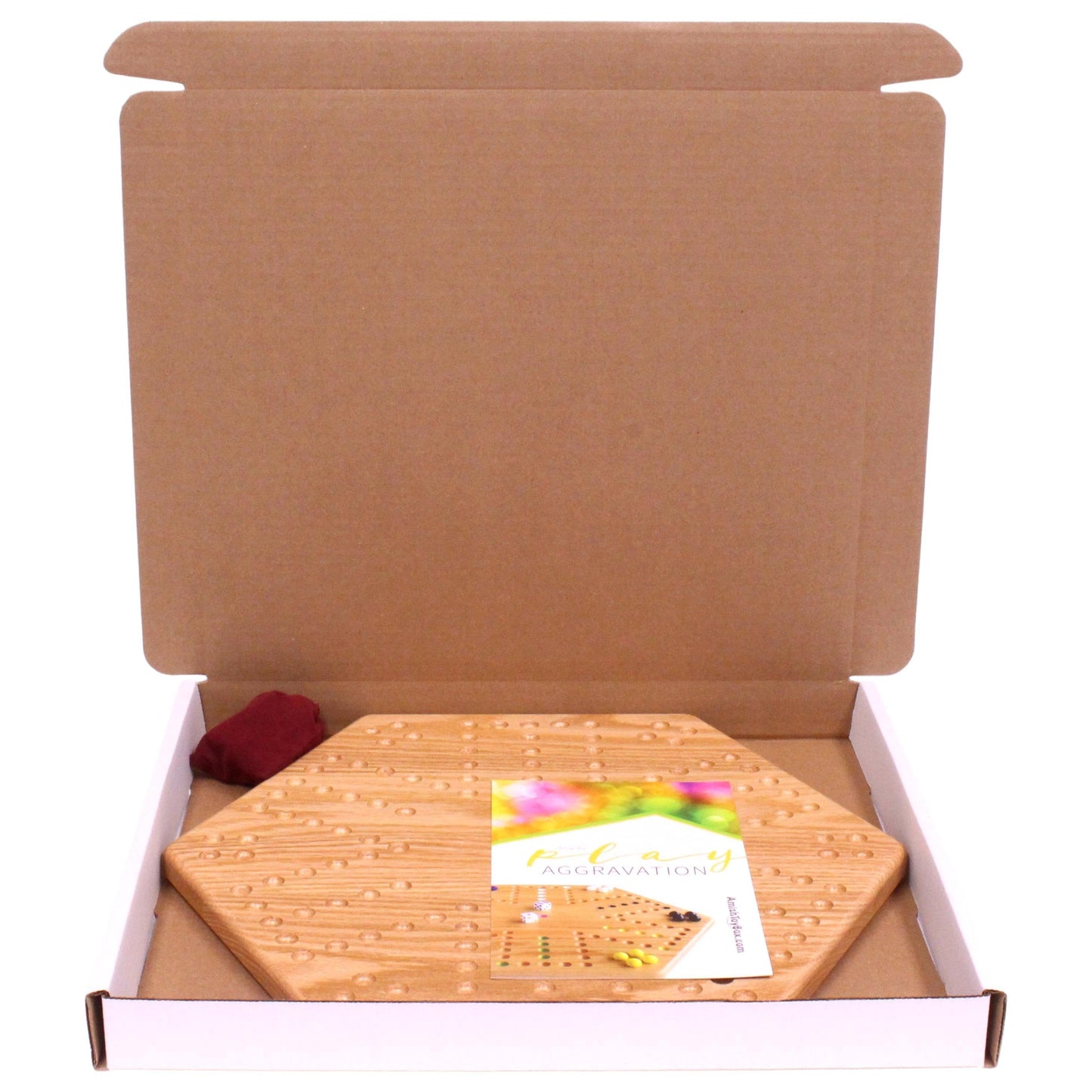 Solid Oak 16" Wide Aggravation Game Board, Unpainted Holes, Double-sided