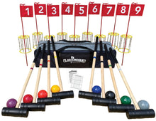 Load image into Gallery viewer, Amish-Made Deluxe Flag Croquet Golf Game Set, With Duffel Carry Bag
