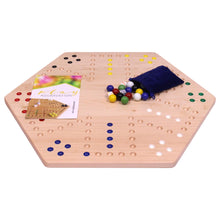 Load image into Gallery viewer, Aggravation Wahoo Marble Board Game, Double-Sided, Hand Painted
