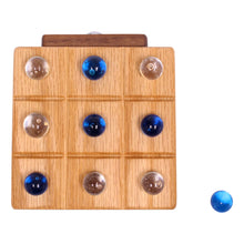 Load image into Gallery viewer, Wooden Marble Tic Tac Toe Game with Built-in Storage for Marbles
