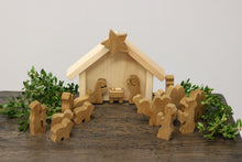 Load image into Gallery viewer, AmishToyBox.com Wooden Nativity Manger Scene Set, 14 Pieces

