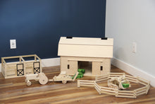 Load image into Gallery viewer, Amish-Made Large Wooden Hip-Roof Barn Toy, Unfinished
