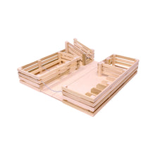 Load image into Gallery viewer, Amish-Made Wooden Folding Stock Yard Farm Toy, Unfinished
