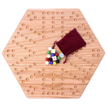 Load image into Gallery viewer, Solid Oak 16&quot; Wide Aggravation Game Board, Unpainted Holes, Double-sided
