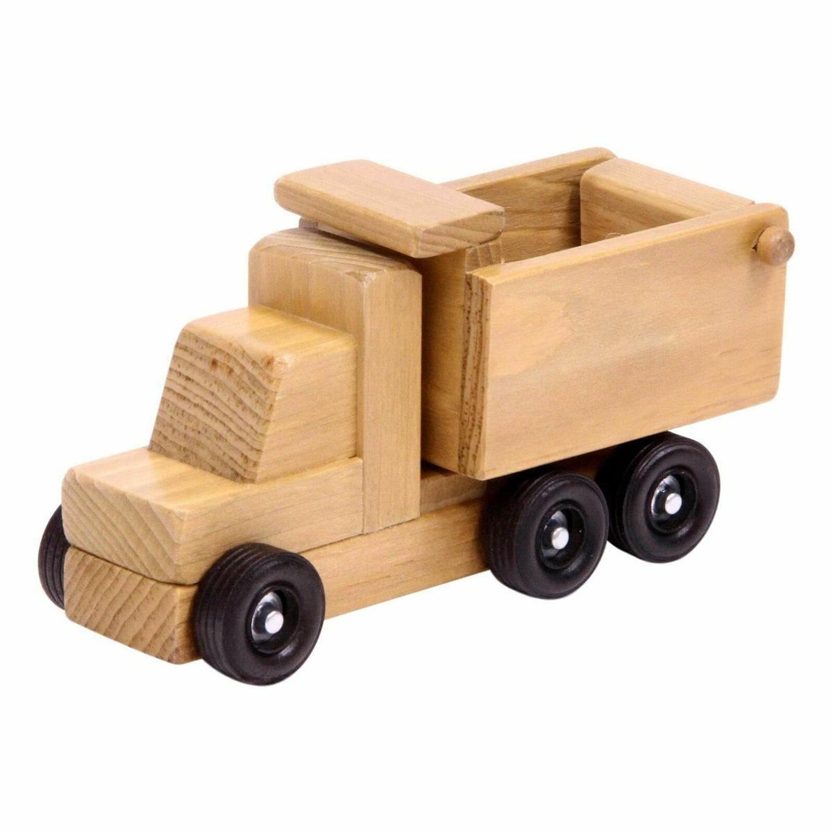 Amish-Made Solid Wood Toy Dump Truck – Small or Large