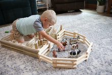 Load image into Gallery viewer, Amish-Made Wooden Folding Stock Yard Farm Toy, Unfinished
