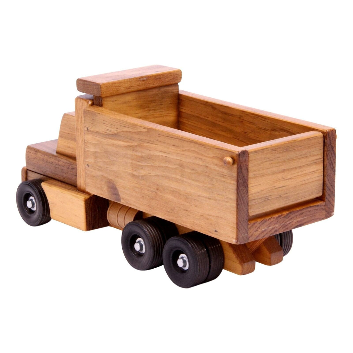 Amish-Made Solid Wood Toy Dump Truck – Small or Large