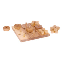 Load image into Gallery viewer, Wooden Tic Tac Toe Game With 8 Wooden X and O Game Pieces, Amish Made
