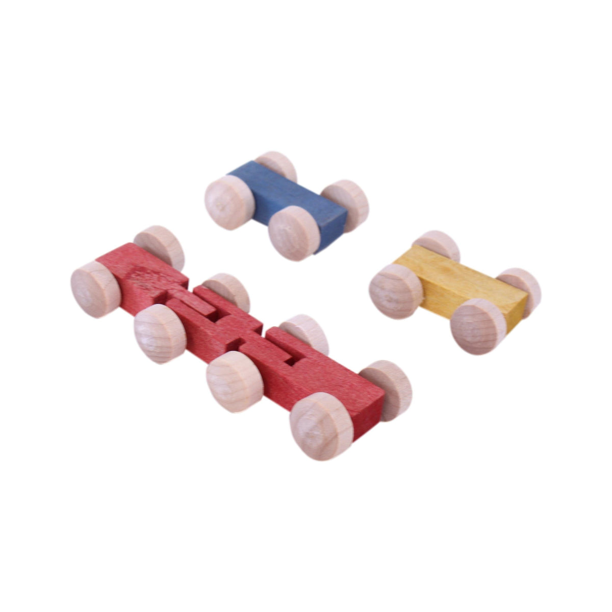Amish-Made Mini Car Roller Wooden Toy with Cars – Solid Wood