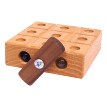 Load image into Gallery viewer, Wooden Marble Tic Tac Toe Game with Built-in Storage for Marbles
