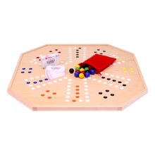 Load image into Gallery viewer, Wooden Marble Chase Board Game Set - 25&quot; Wide Board - Double-Sided

