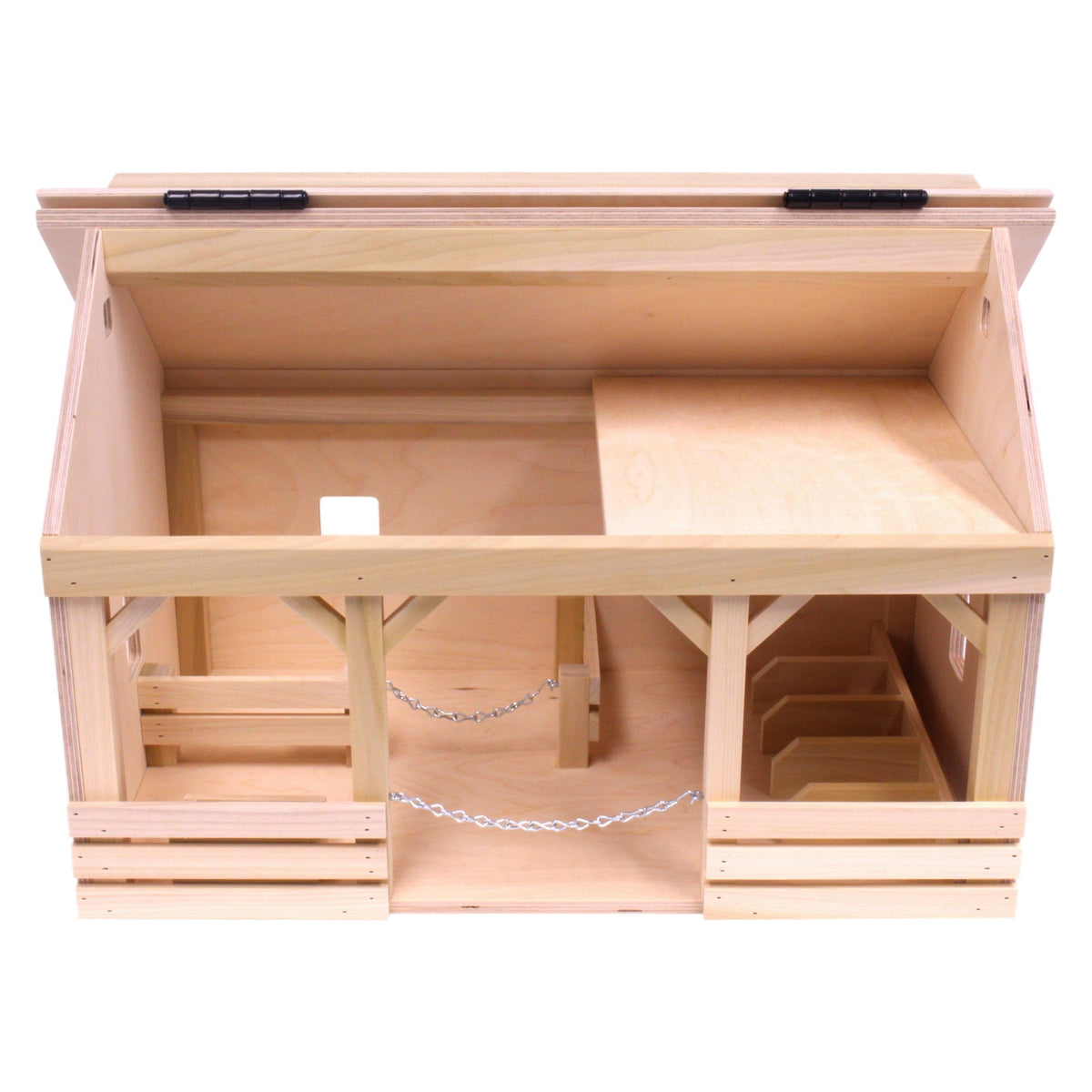 AmishToyBox Large A-Frame Wooden Toy Barn with Hay Loft