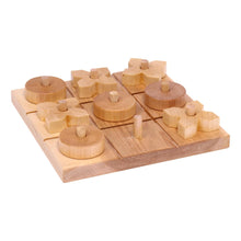 Load image into Gallery viewer, Wooden Tic Tac Toe Game With 8 Wooden X and O Game Pieces, Amish Made
