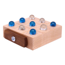 Load image into Gallery viewer, Wooden Marble Tic Tac Toe Game with Built-in Storage for Marbles
