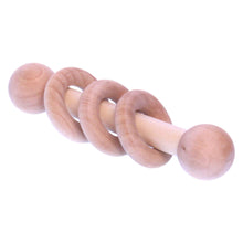 Load image into Gallery viewer, Amish-Made Wooden 3-Ring Baby Rattle Toy - Unfinished Wood - 3-4&quot; Long
