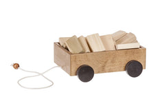 Load image into Gallery viewer, Amish-Made Wooden Toddler Pull Wagon Toy with Wood Building Blocks
