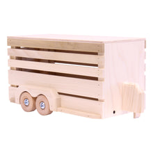 Load image into Gallery viewer, Amish-Made Wooden Horse Trailer Toy, Unfinished Wood
