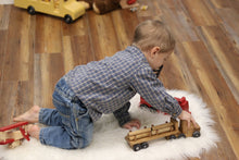 Load image into Gallery viewer, Amish-Made Wooden Log Semi Truck Toy, With Removable Logs
