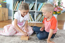 Load image into Gallery viewer, Wooden Marble Tic Tac Toe Game with Built-in Storage for Marbles
