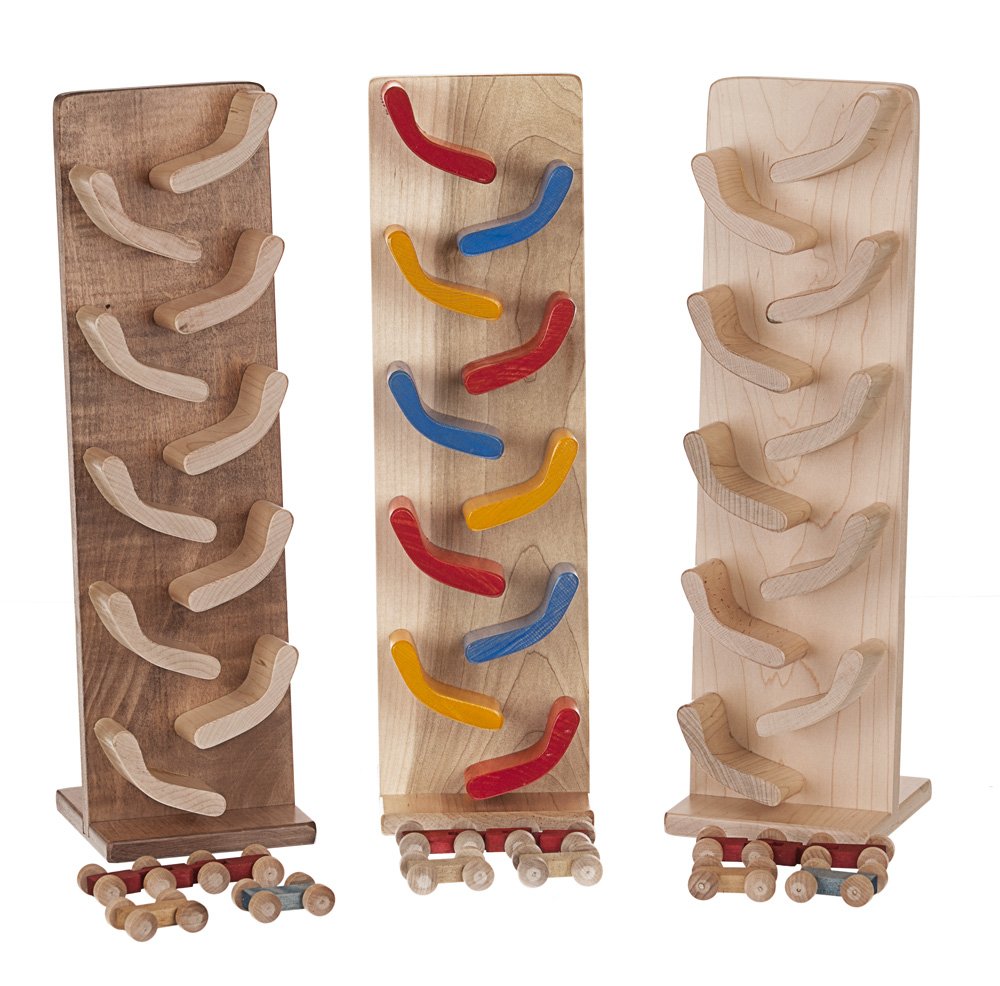 Amish-Made Mini Car Roller Wooden Toy with Cars – Solid Wood