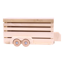 Load image into Gallery viewer, Amish-Made Wooden Horse Trailer Toy, Unfinished Wood
