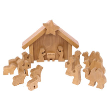 Load image into Gallery viewer, AmishToyBox.com Wooden Nativity Manger Scene Set, 14 Pieces
