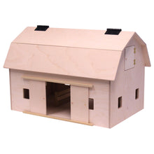Load image into Gallery viewer, Amish-Made Large Wooden Hip-Roof Barn Toy, Unfinished
