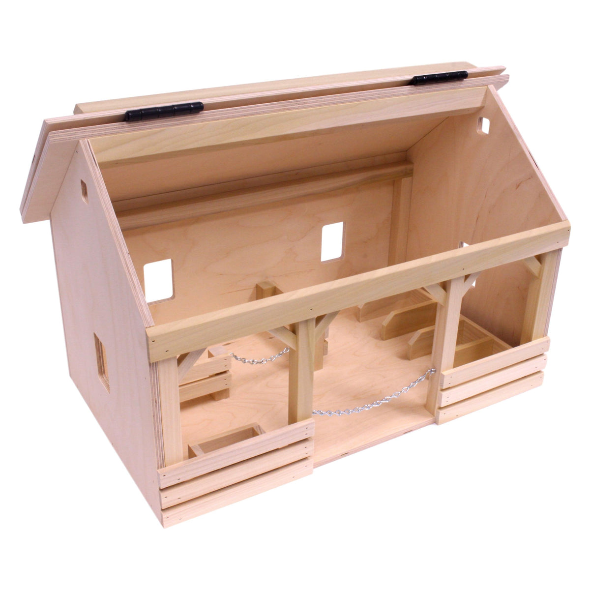 AmishToyBox Large A-Frame Wooden Toy Barn with Hay Loft