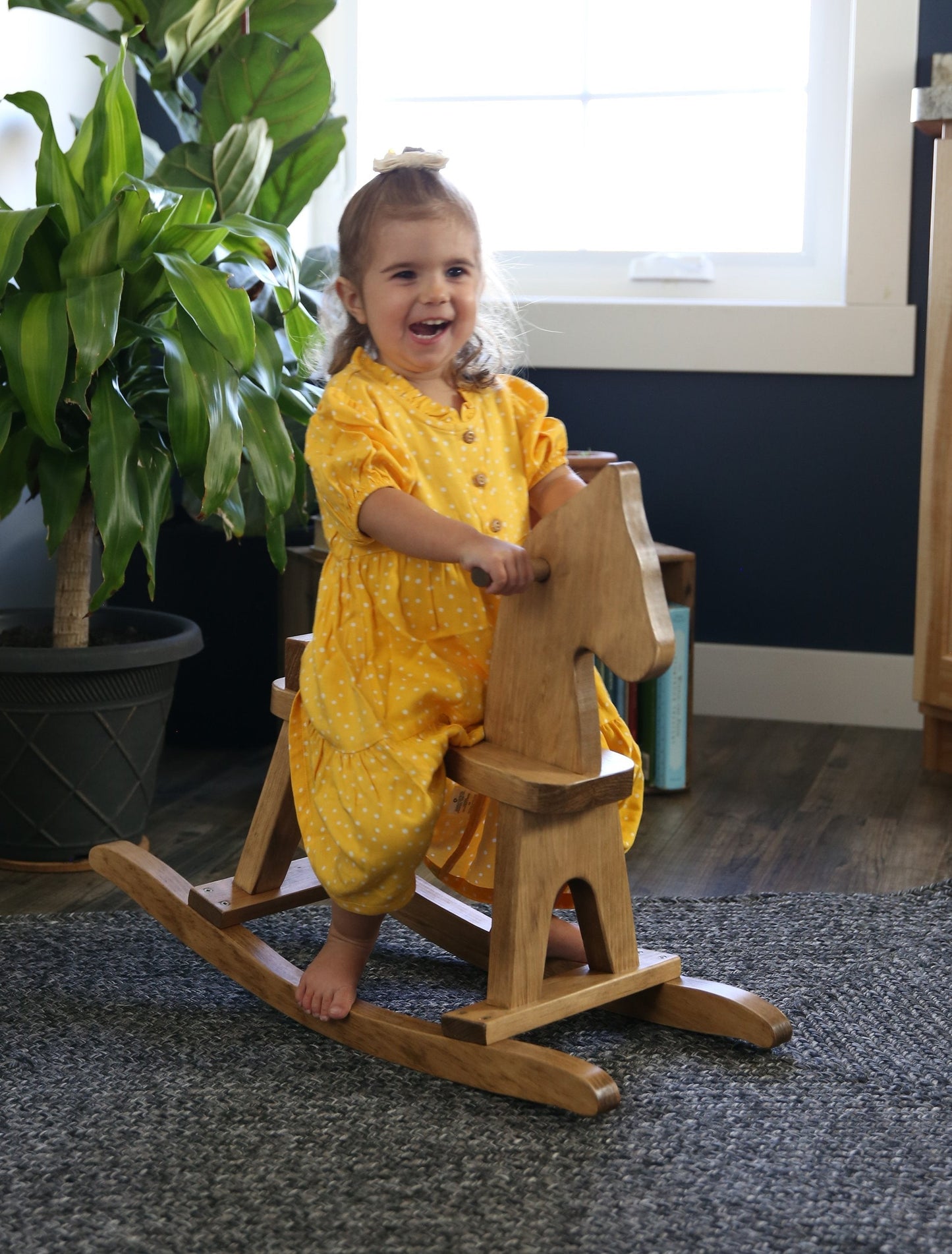 Wooden Rocking Horse Toddler Toy, Amish-Made, Child-Safe Finish
