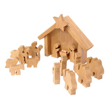 Load image into Gallery viewer, AmishToyBox.com Wooden Nativity Manger Scene Set, 14 Pieces
